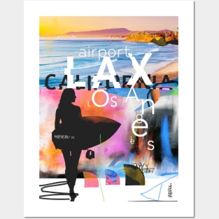 LAX Los Angeles surfing Posters and Art